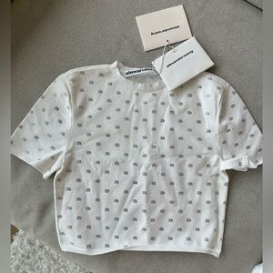 NWT Alexander Wang CRYSTAL LOGO
SHORT SLEEVE TEE XS WHITE